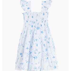 Hill House Home Floral Blue and White Baby Dress